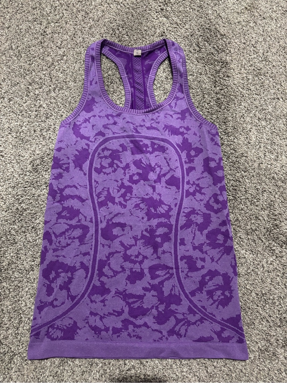lululemon athletica Purple Floral Jacquard Racerback Tank